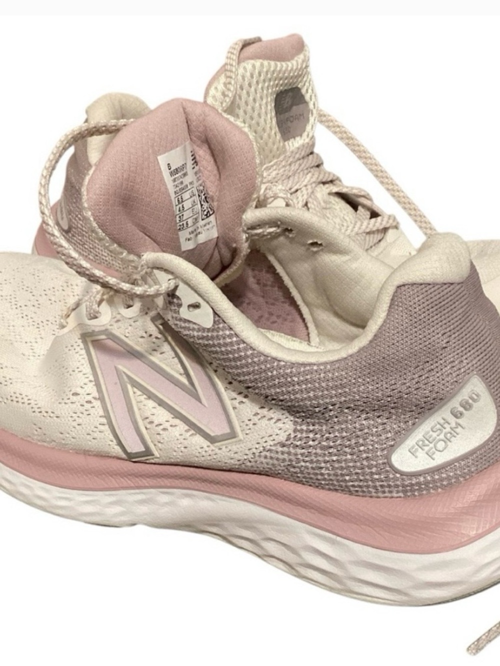 New Balance Women's Cream & Pink Athletic Running Shoes - Picture 3 of 4